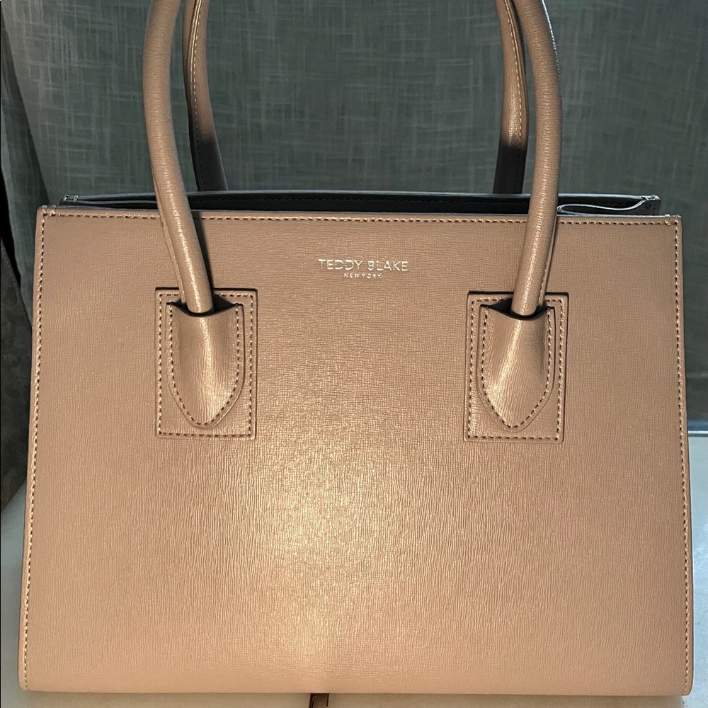 Taupe leather handbag